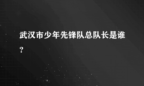 武汉市少年先锋队总队长是谁？