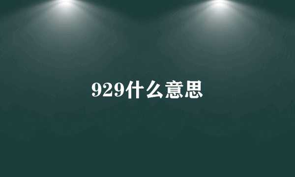 929什么意思