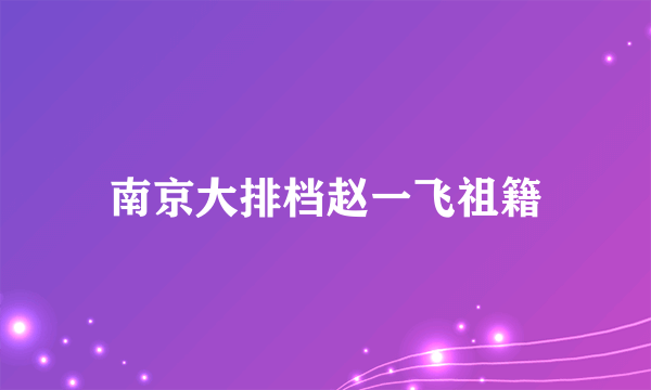 南京大排档赵一飞祖籍