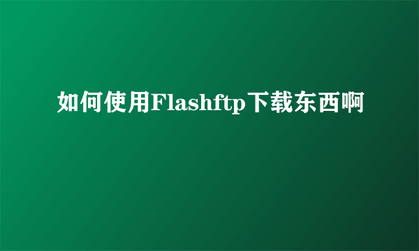 如何使用Flashftp下载东西啊