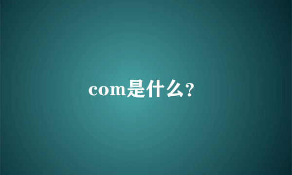 com是什么？