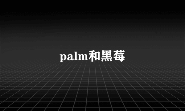 palm和黑莓