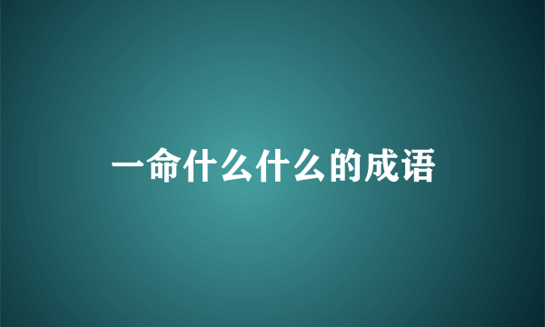 一命什么什么的成语