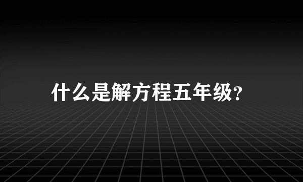 什么是解方程五年级？