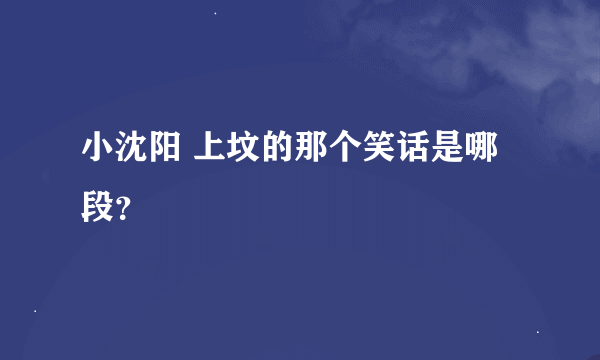 小沈阳 上坟的那个笑话是哪段？