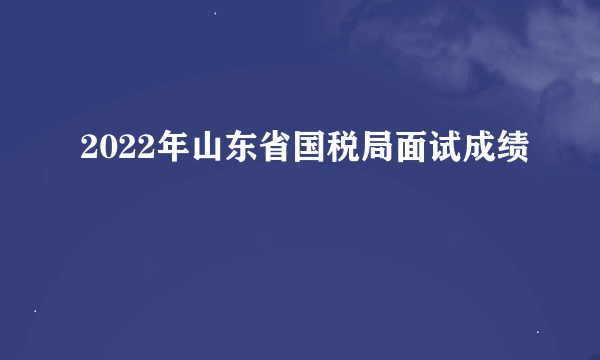 2022年山东省国税局面试成绩