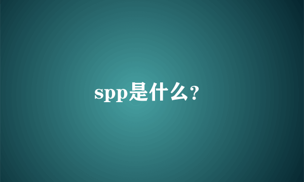 spp是什么？