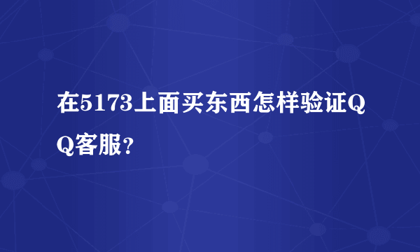 在5173上面买东西怎样验证QQ客服？