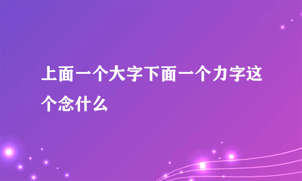 上面一个大字下面一个力字这个念什么