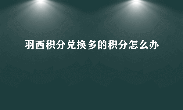 羽西积分兑换多的积分怎么办