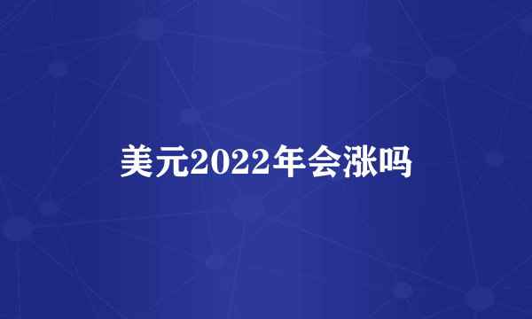 美元2022年会涨吗