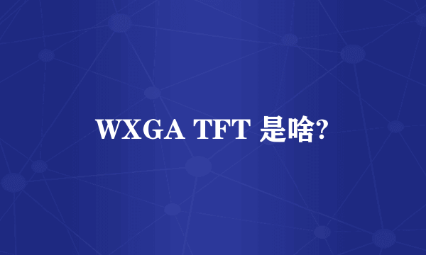 WXGA TFT 是啥?