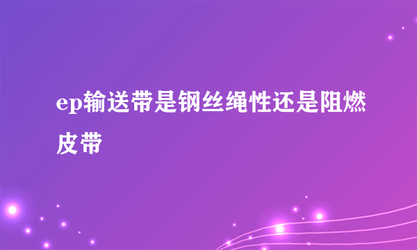 ep输送带是钢丝绳性还是阻燃皮带