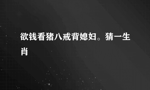 欲钱看猪八戒背媳妇。猜一生肖