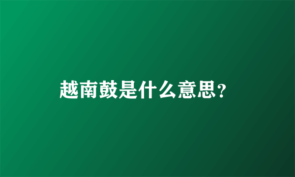 越南鼓是什么意思？