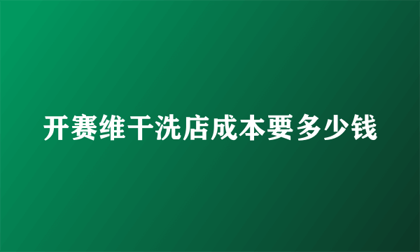 开赛维干洗店成本要多少钱