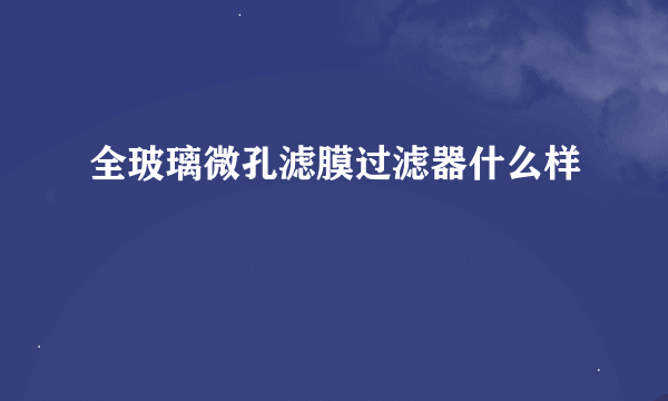 全玻璃微孔滤膜过滤器什么样