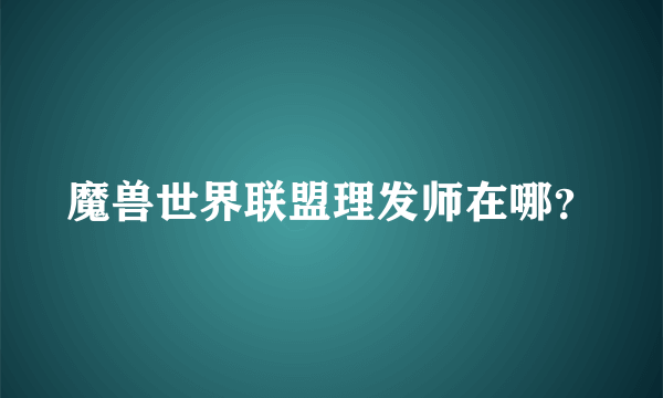 魔兽世界联盟理发师在哪？