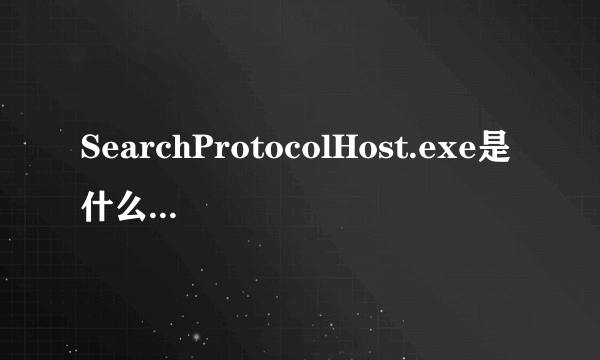 SearchProtocolHost.exe是什么进程啊？