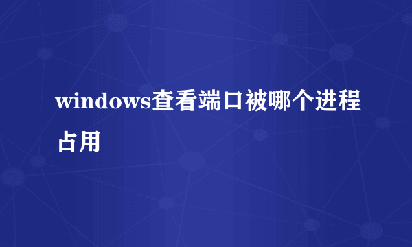 windows查看端口被哪个进程占用