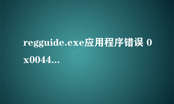 regguide.exe应用程序错误 0x004412b1