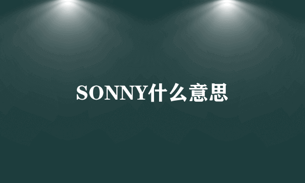 SONNY什么意思