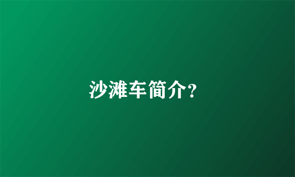 沙滩车简介？