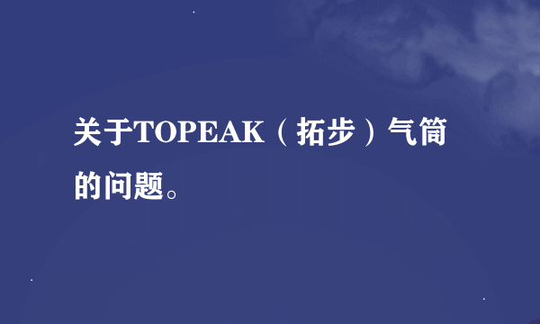 关于TOPEAK（拓步）气筒的问题。