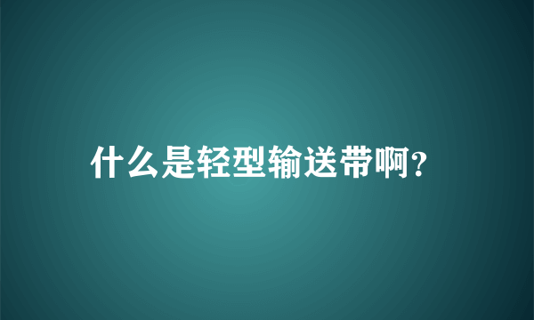 什么是轻型输送带啊？