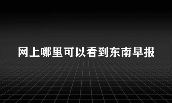 网上哪里可以看到东南早报