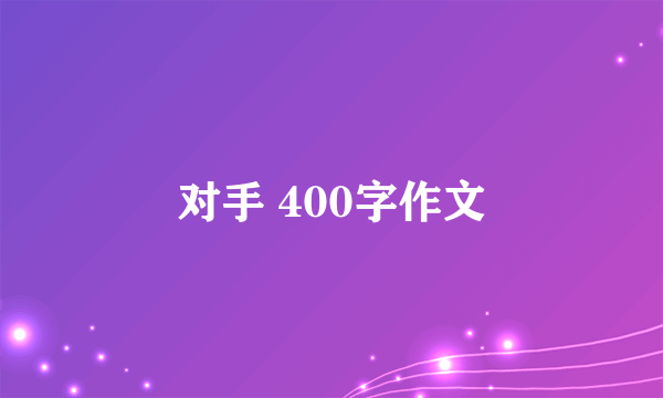 对手 400字作文