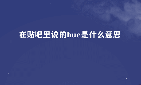 在贴吧里说的hue是什么意思