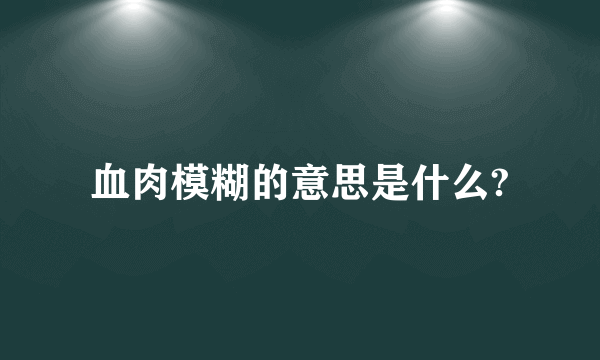 血肉模糊的意思是什么?