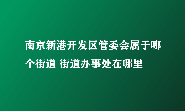 南京新港开发区管委会属于哪个街道 街道办事处在哪里