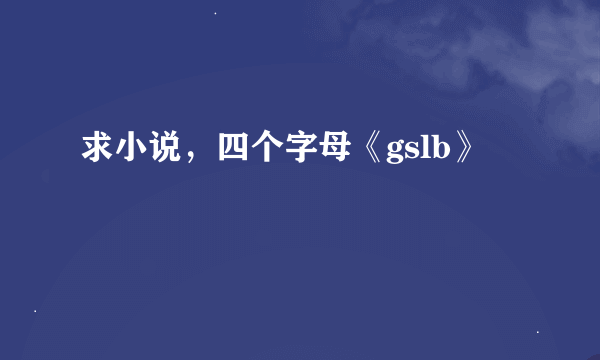 求小说，四个字母《gslb》