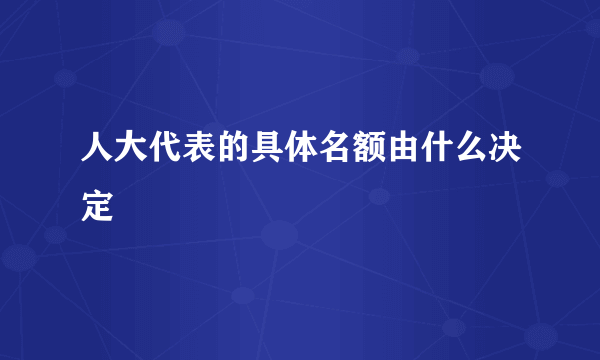 人大代表的具体名额由什么决定