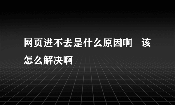 网页进不去是什么原因啊   该怎么解决啊