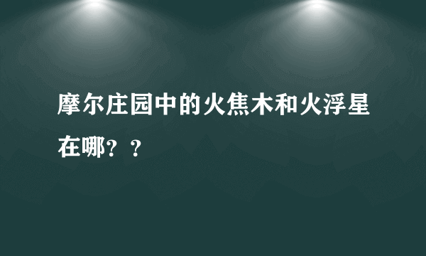 摩尔庄园中的火焦木和火浮星在哪？？