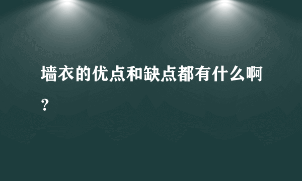 墙衣的优点和缺点都有什么啊？