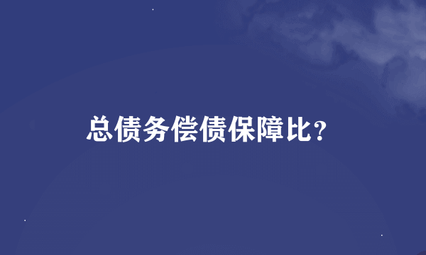 总债务偿债保障比？