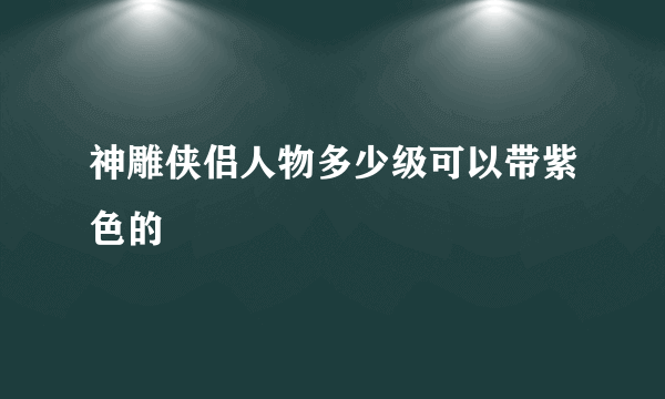 神雕侠侣人物多少级可以带紫色的