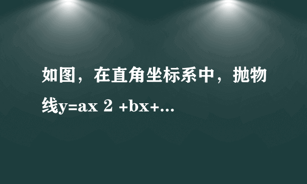 如图，在直角坐标系中，抛物线y=ax 2 +bx+c（a≠0）与x轴交于点A（-1，0）、B（3，0）两点，抛物线交y轴