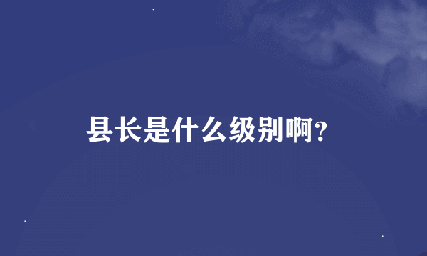 县长是什么级别啊？