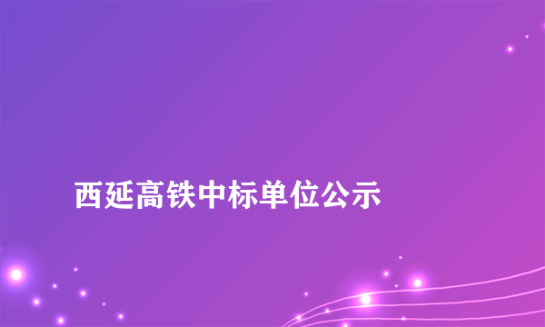 
西延高铁中标单位公示

