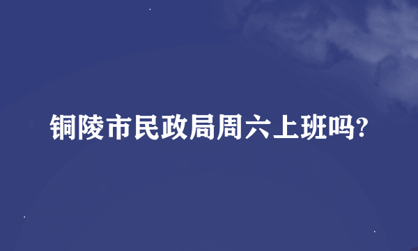 铜陵市民政局周六上班吗?