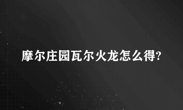 摩尔庄园瓦尔火龙怎么得?