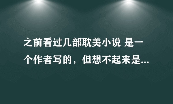 之前看过几部耽美小说 是一个作者写的，但想不起来是什么名字了， 其中一部小说是 一个老总