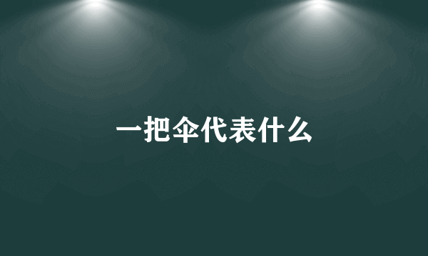 一把伞代表什么