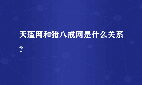 天蓬网和猪八戒网是什么关系？