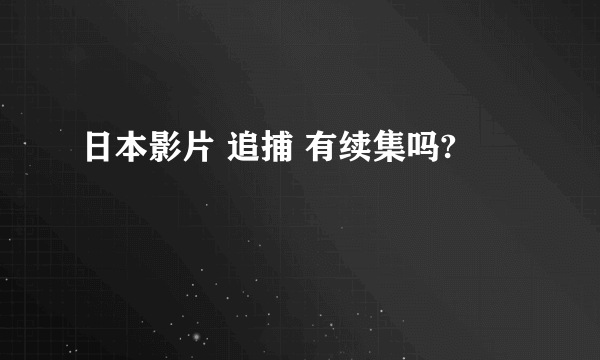 日本影片 追捕 有续集吗?